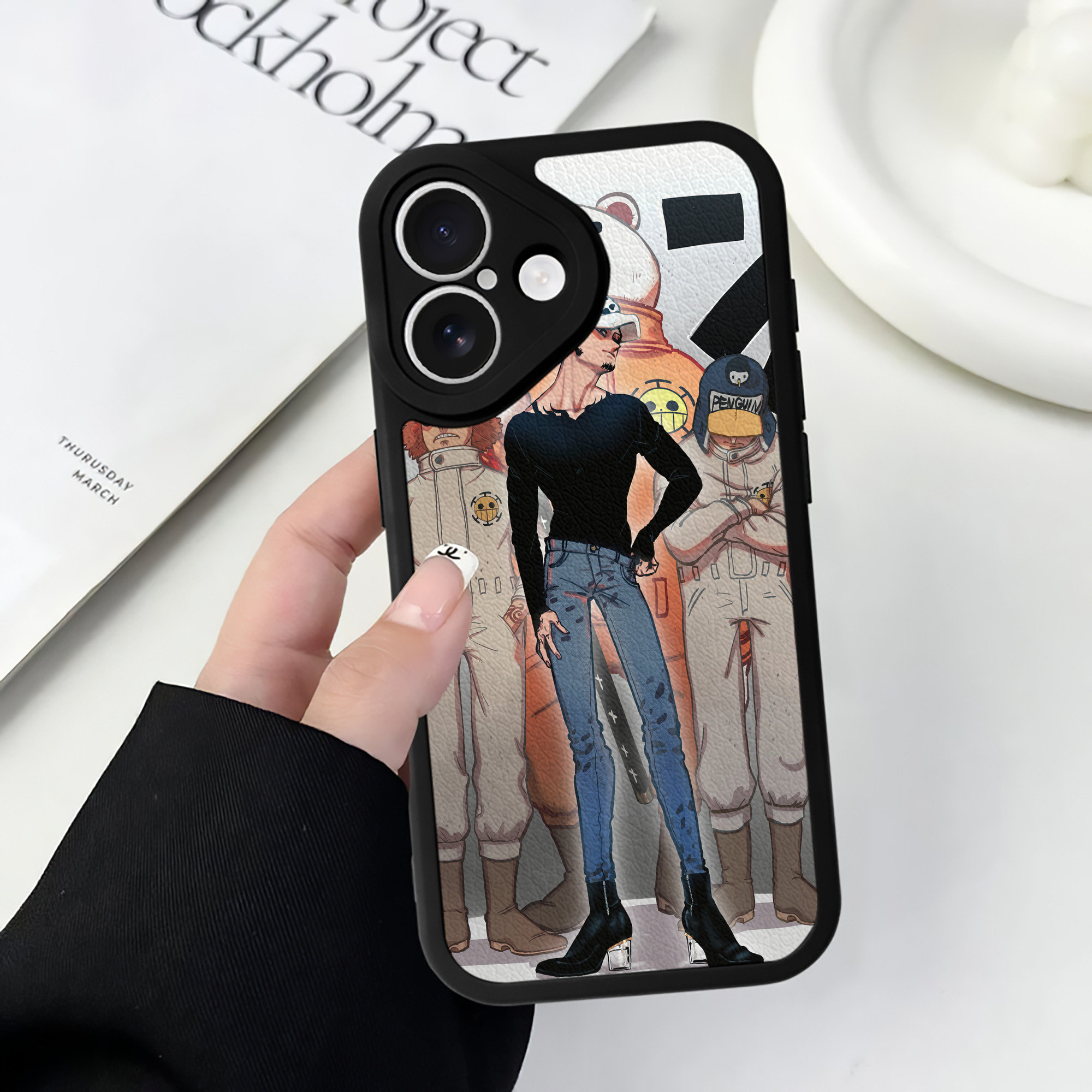 （画像用） ワンピース ONE PIECE 【iPhone 16シリーズ対応】シリコンスマホケース（レザー調） 材質：シリコン